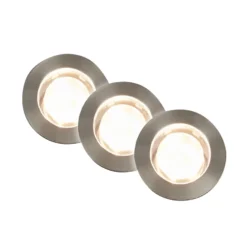 Foco empotrable LED 3914032 IP67 12 V, kit de 3 unidades, 4,5 cm, acero
