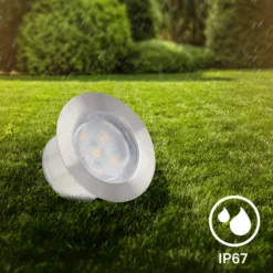 Foco empotrable LED 3914032 IP67 12 V, kit de 3 unidades, 4,5 cm, acero