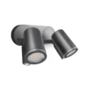 Foco exterior con sensor STEINEL One S, 2 luces, color antracita, IP44