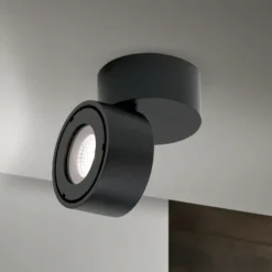 Foco exterior Harvey LED, negro, Ø 10 cm, aluminio fundido a presión