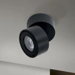 Foco exterior Harvey LED, negro, Ø 10 cm, aluminio fundido a presión