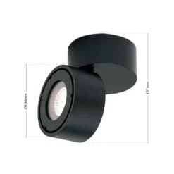 Foco exterior Harvey LED, negro, Ø 10 cm, aluminio fundido a presión