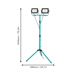 Foco exterior LED Avelar, negro/turquesa, altura 193 cm, metal