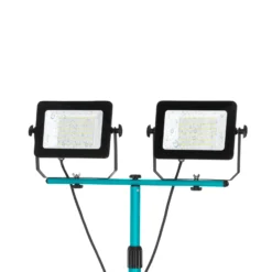 Foco exterior LED Avelar, negro/turquesa, altura 193 cm, metal