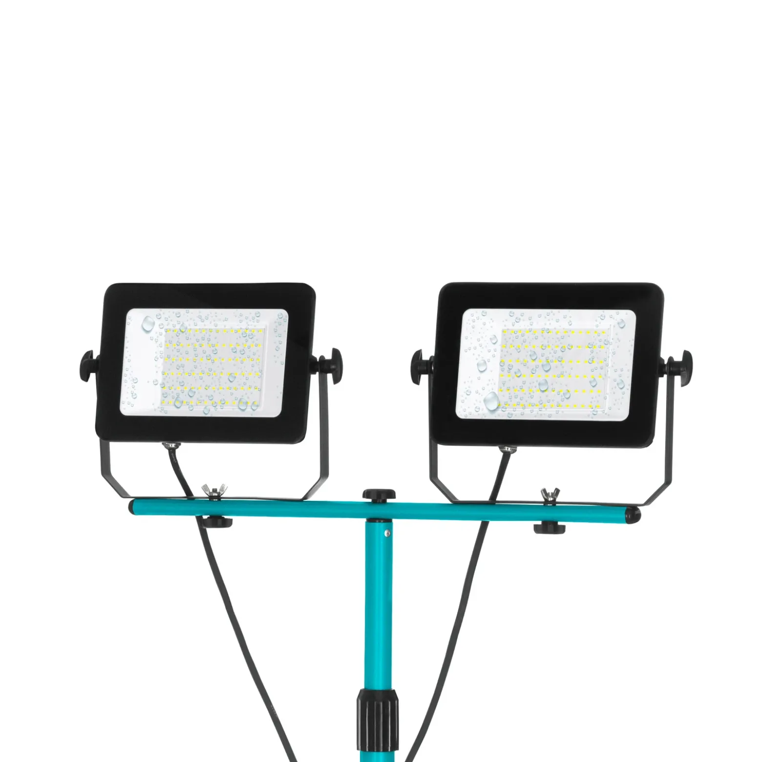 Foco exterior LED Avelar, negro/turquesa, altura 193 cm, metal