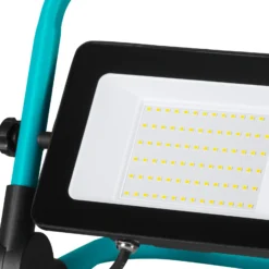 Foco exterior LED Avelar, negro/turquesa, ancho 31 cm, metal