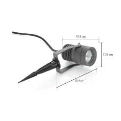 Foco exterior LED Jon de Lucande, con piqueta, ajustable, IP65