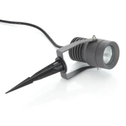 Foco exterior LED Jon de Lucande, con piqueta, ajustable, IP65