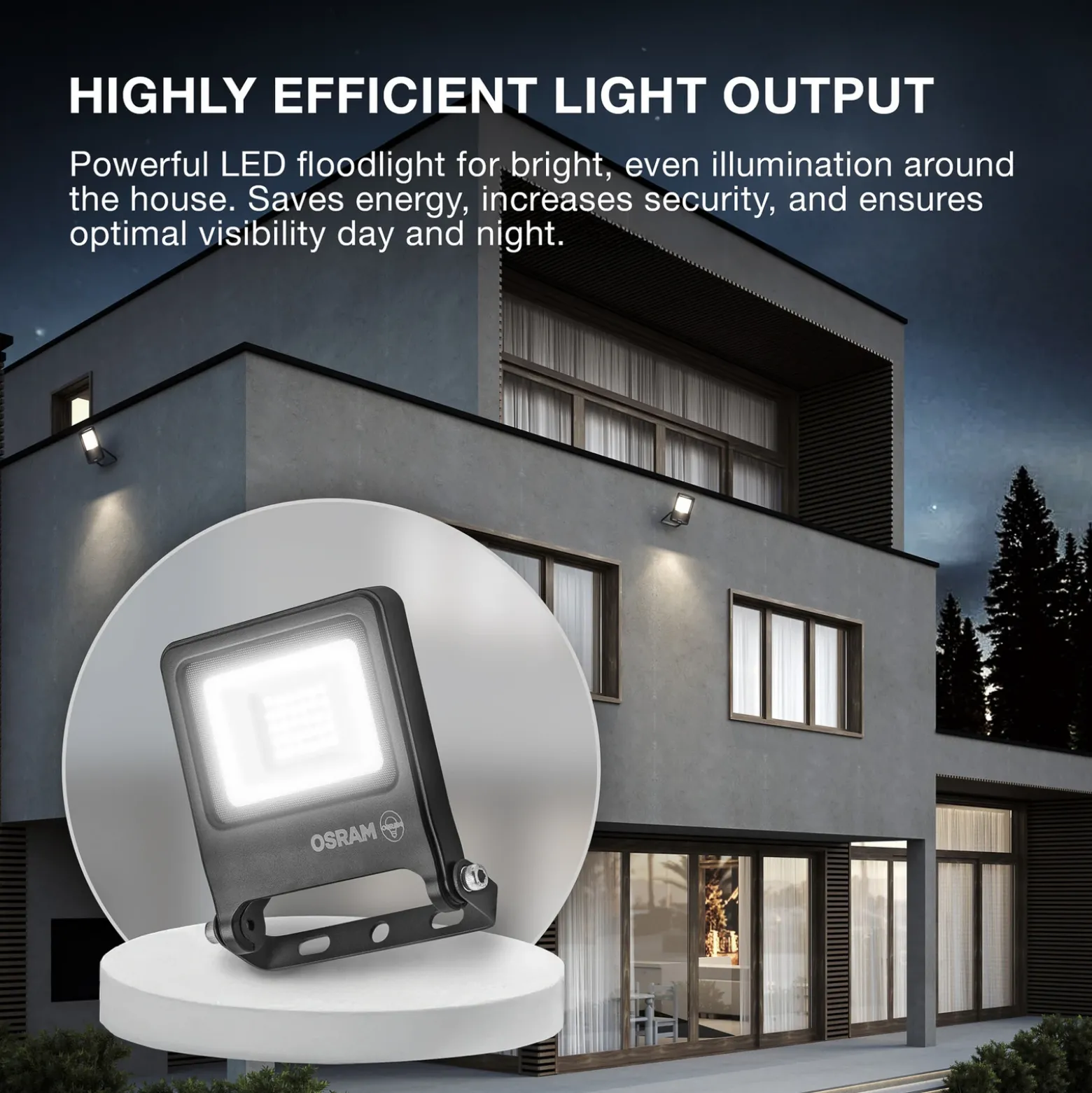 Foco exterior LED OSRAM ENDURA FLOOD, gris, 50 W, 3000 K, IP65