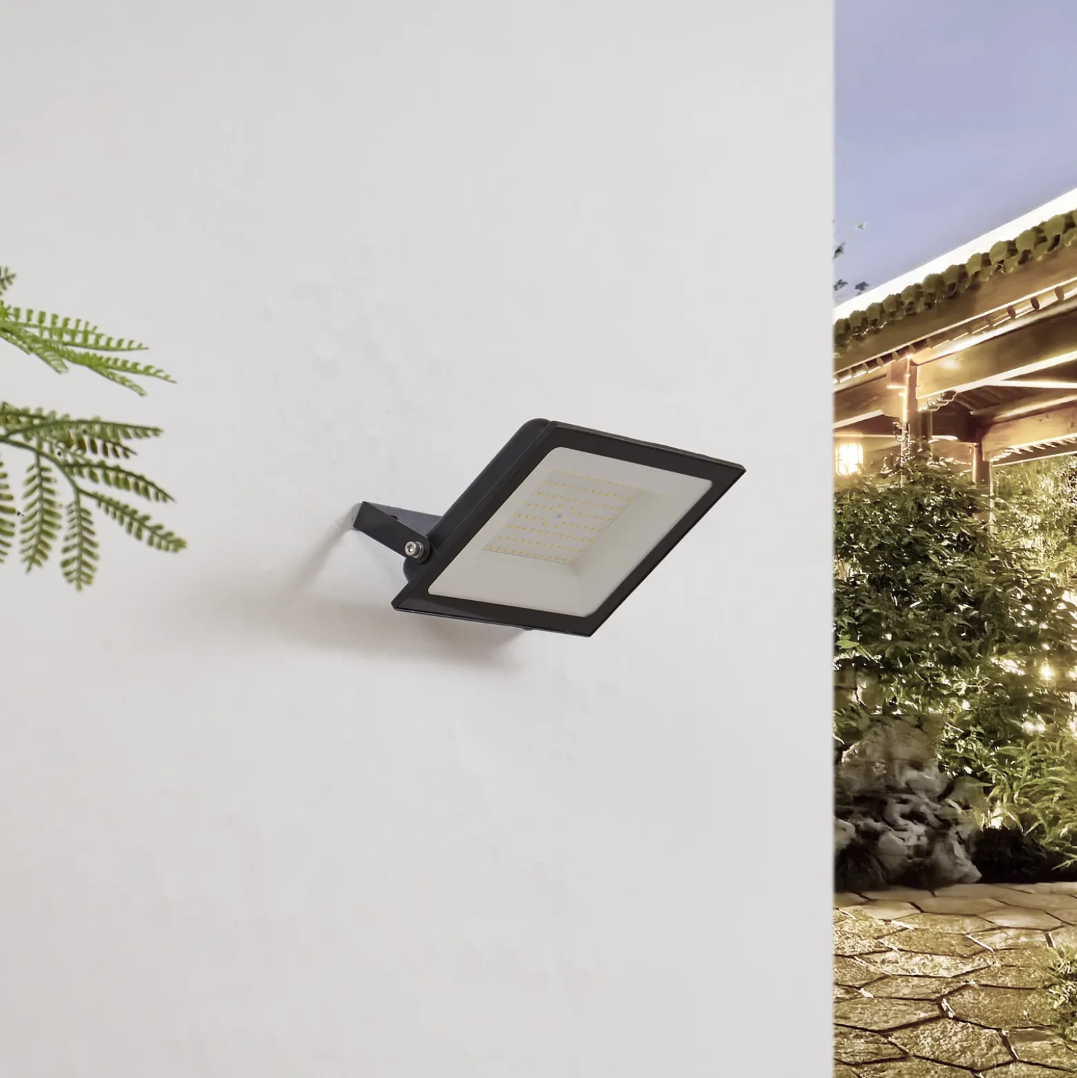Foco exterior LED PRIOS Maikel, 100 W, 8000 lm, metal