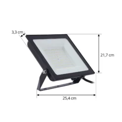 Foco exterior LED PRIOS Maikel, 100 W, 8000 lm, metal