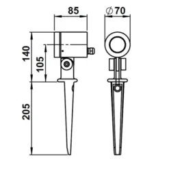 Foco exterior 626, negro, orientable, pincho de suelo