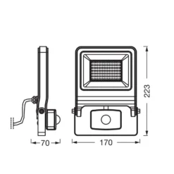 Foco exterior OSRAM ENDURA FLOOD, gris, sensor 50 W 840 IP44