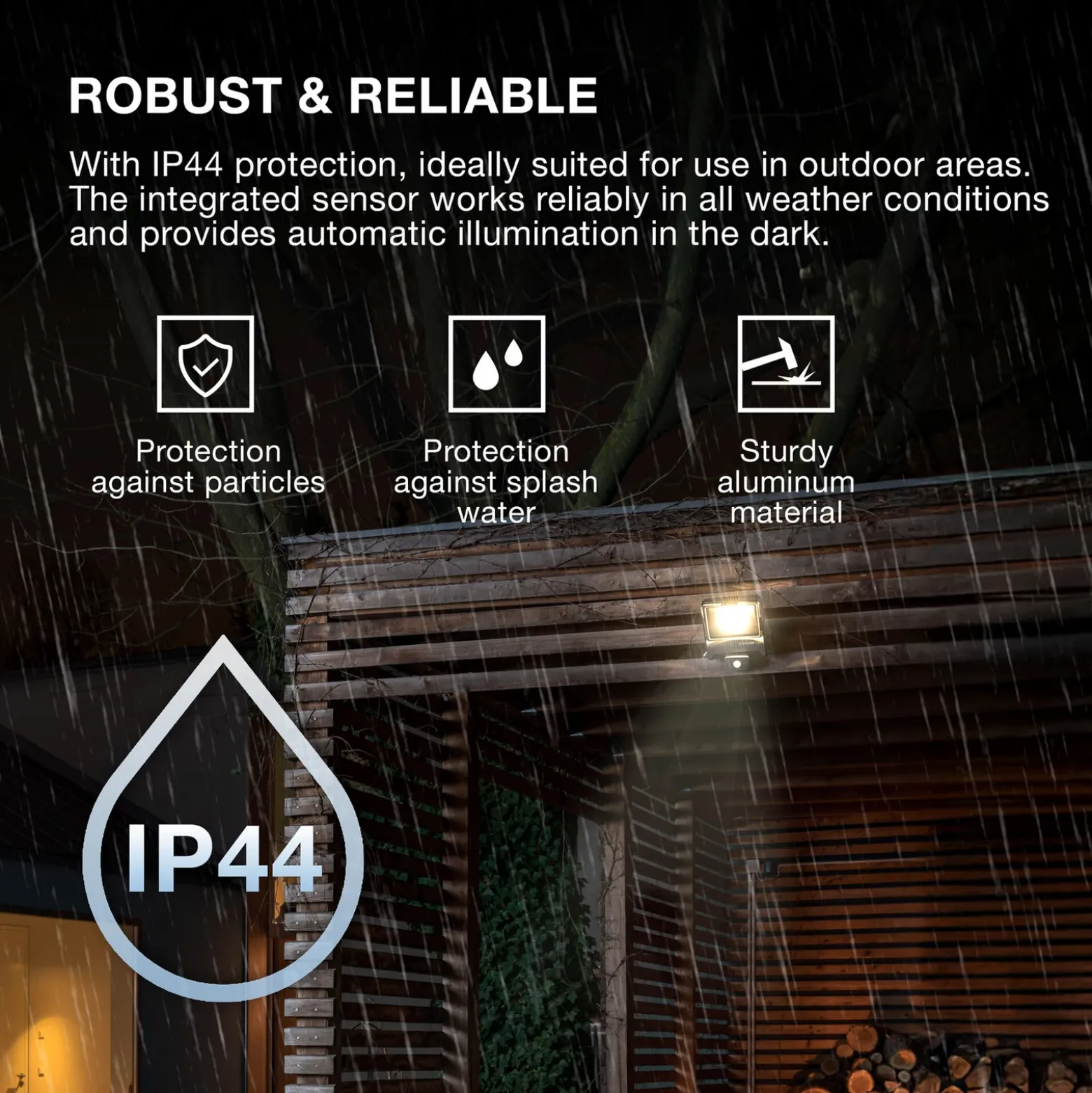 Foco exterior OSRAM ENDURA FLOOD, blanco, sensor 30 W 830 IP44