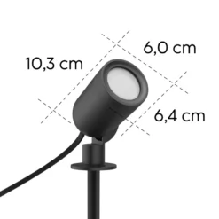Foco LED con pica de tierra Hama Smart, negro, WLAN, IP65 RGBW atenuable