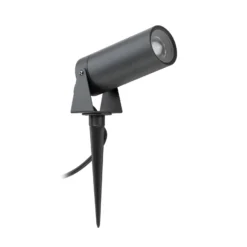 Foco LED con pica 5131, negro, aluminio, cristal, enchufe Schuko
