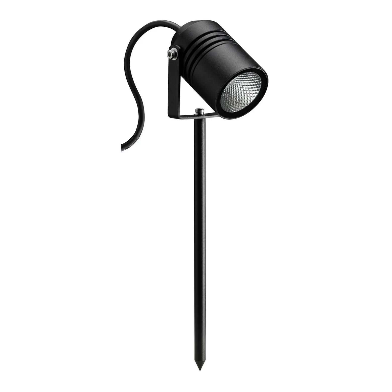 Foco LED con pica 5018, negro, IP65