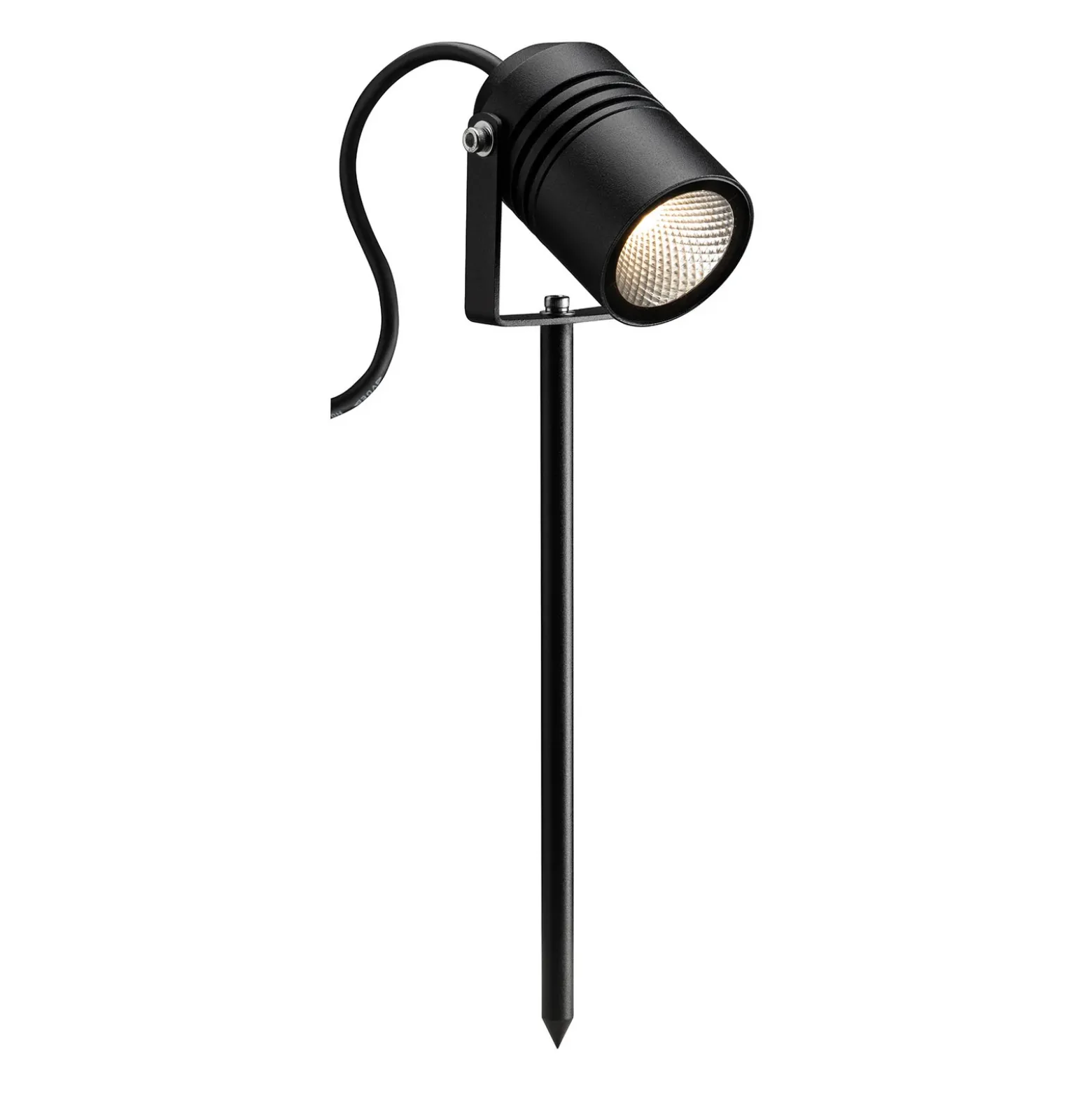 Foco LED con pica 5018, negro, IP65