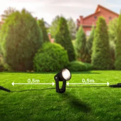 Foco LED con piqueta 3918035 Juego de inicio de 3 unidades de 12 V, negro, Ø 5