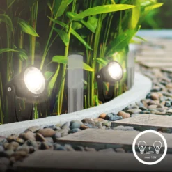 Foco LED con piqueta 3918035 Juego de inicio de 3 unidades de 12 V, negro, Ø 5