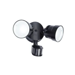 Foco LED con sensor para exterior SHRIMP II, negro, 12 W, 2 lámparas, IP44