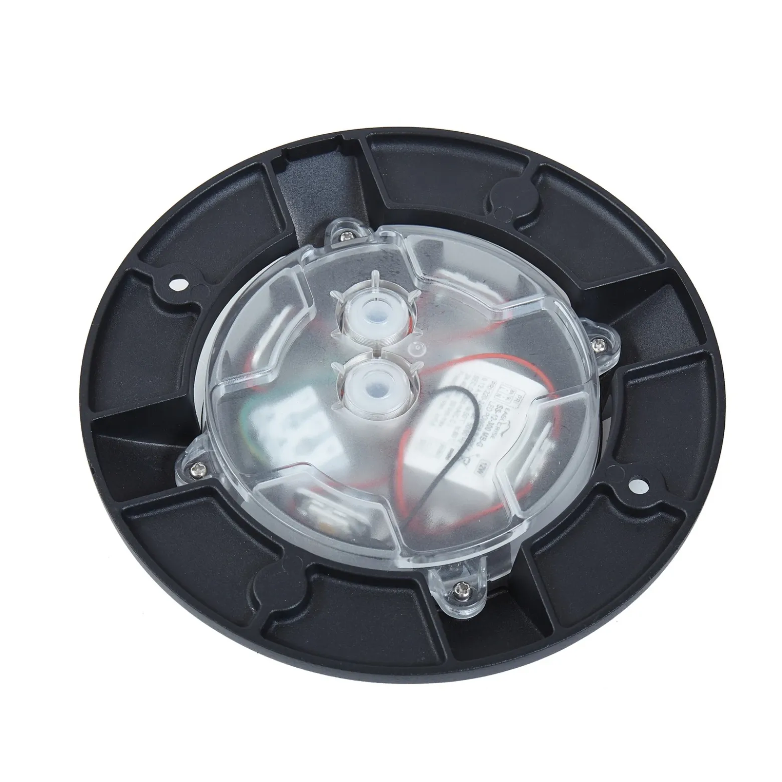 Foco LED de suelo Lucande Jeffrey, negro, 4 salidas de luz