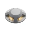 Foco LED de suelo Lucande Jeffrey, plateado, 4 salidas de luz