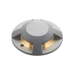 Foco LED de suelo Lucande Jeffrey, plateado, 4 salidas de luz