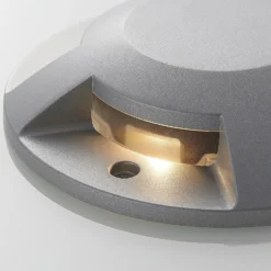 Foco LED de suelo Lucande Jeffrey, plateado, 4 salidas de luz