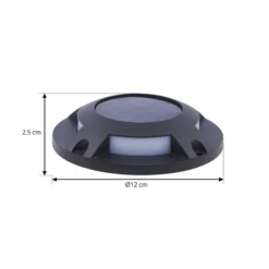 Foco LED de suelo solar Selius de Prios, antracita, IP67