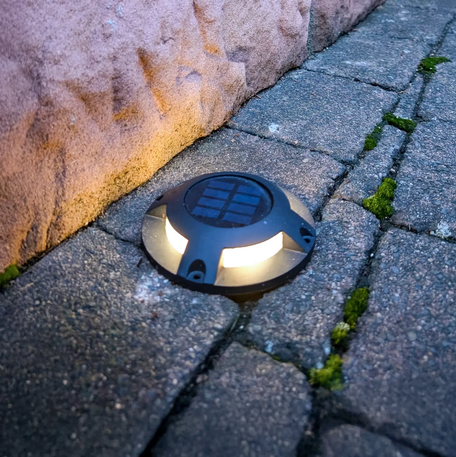 Foco LED de suelo solar Selius de Prios, antracita, IP67