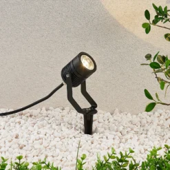 Foco LED para exterior Maris negro varilla anclaje