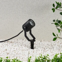 Foco LED para exterior Maris negro varilla anclaje