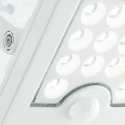 Foco LED solar de exterior para pared Luton con sensor, blanco, 13 cm de ancho