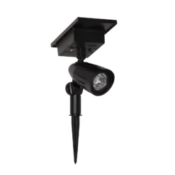 Foco LED solar Powerspot de 19 cm, RGBW, 80 lm, negro, con estaca para clavar
