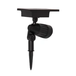 Foco LED solar Powerspot de 19 cm, RGBW, 80 lm, negro, con estaca para clavar