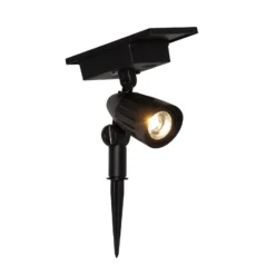 Foco LED solar Powerspot de 19 cm, RGBW, 80 lm, negro, con estaca para clavar