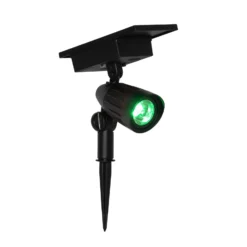 Foco LED solar Powerspot de 19 cm, RGBW, 80 lm, negro, con estaca para clavar