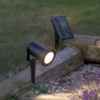 Foco LED solar Powerspot de 10 cm, 3000 K, 50 lm, negro, con estaca para clavar