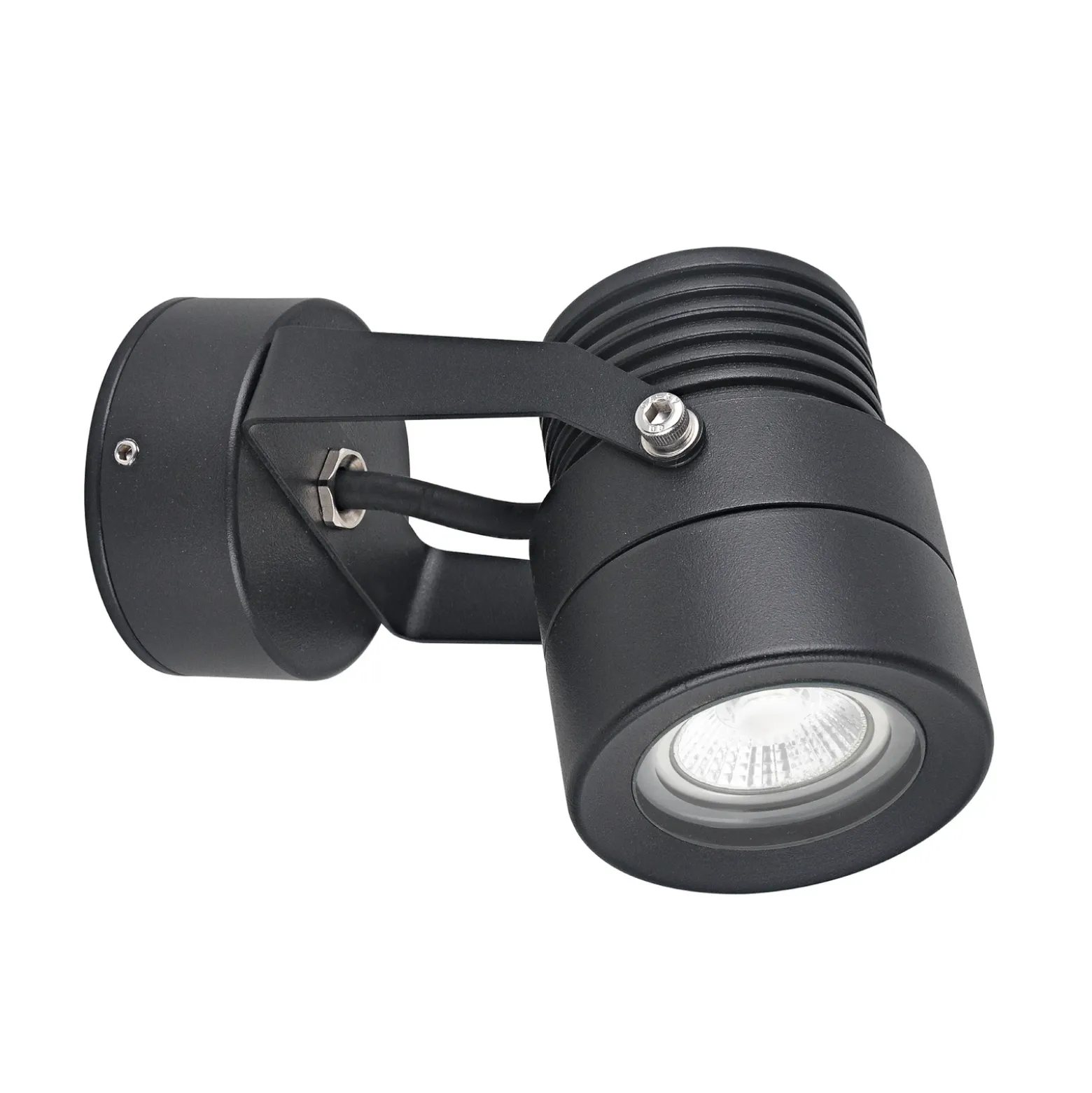 Foco para pared exterior 5119, negro, Ø 7 cm, metal, IP54, GU10
