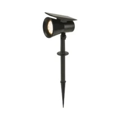 Foco solar Prios LED Birko, altura 56 cm, negro, pincho de suelo