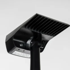 Foco solar Prios LED Helier, 49 cm, negro, pincho de suelo