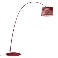 Foscarini Twiggy Grid Lámpara LED arqueada, rojo carmín