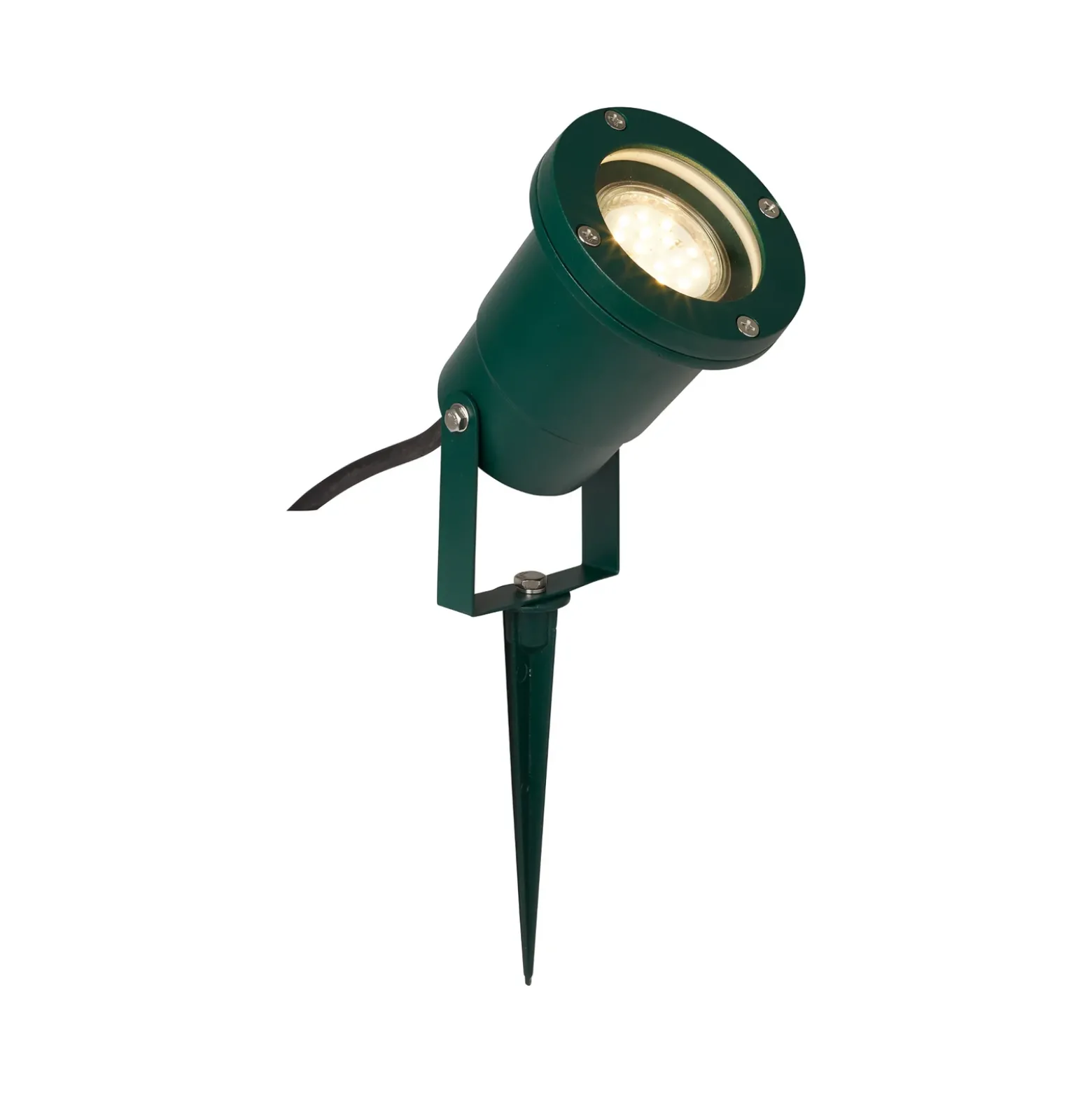 Frasco foco con pica, verde, aluminio, cristal, GU10