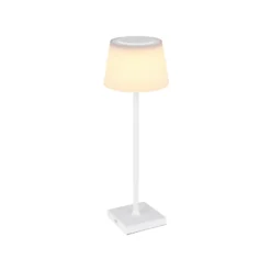 Gregoir lámpara de mesa LED recargable, blanco mate, altura 38 cm, CCT