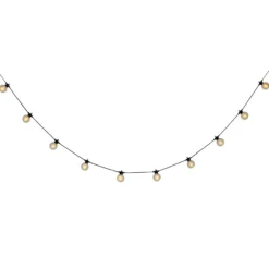 Guirnalda de luces LED solar CADENA, 2500 K, negra, 10 luces, 5 m
