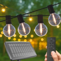 Guirnalda de luces LED solares Vista de Calex, longitud 10 metros, IP44