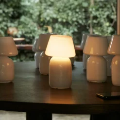 HAY Apollo Lámpara de mesa LED portátil recargable de cristal