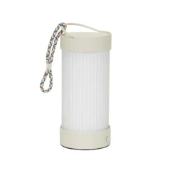 Hübsch Lámpara de mesa LED recargable Camp, arena, cristal, hierro, IP44