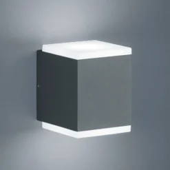 Helestra Kibo - aplique LED exterior, grafito